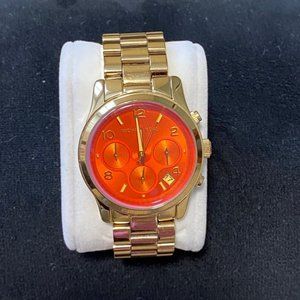 Michael Kors Chronograph orange Gold-Tone Watch